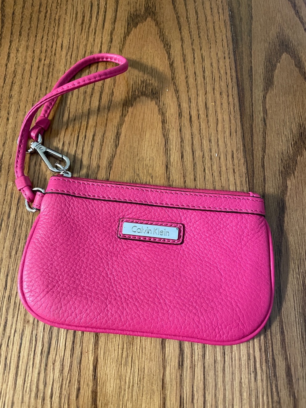 Calvin Klein Hot Pink Pebble Wristlet Clutch